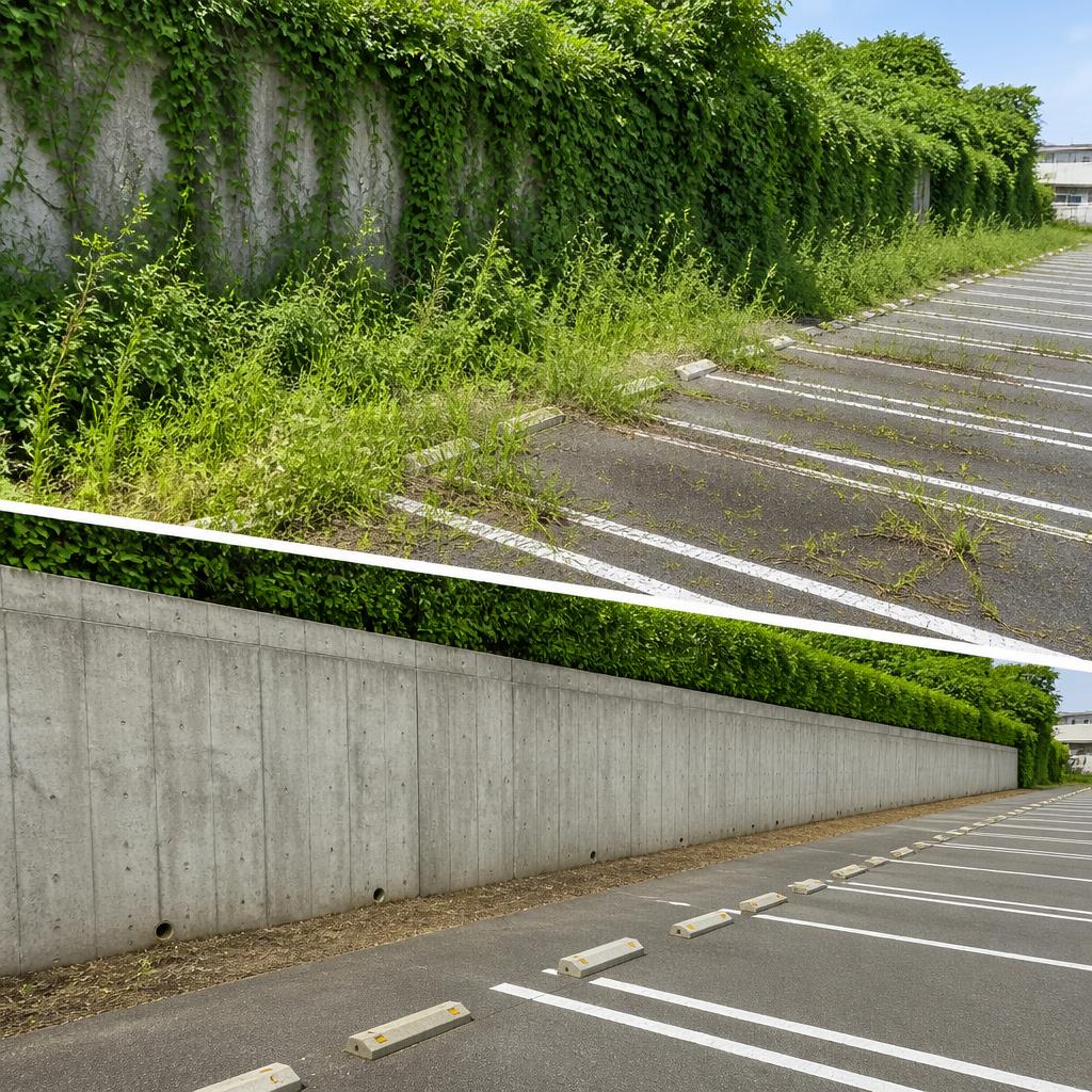 駐車場の草刈り・蔓取りは弊社にお任せ！